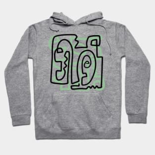 Green and Black Abstract Hoodie